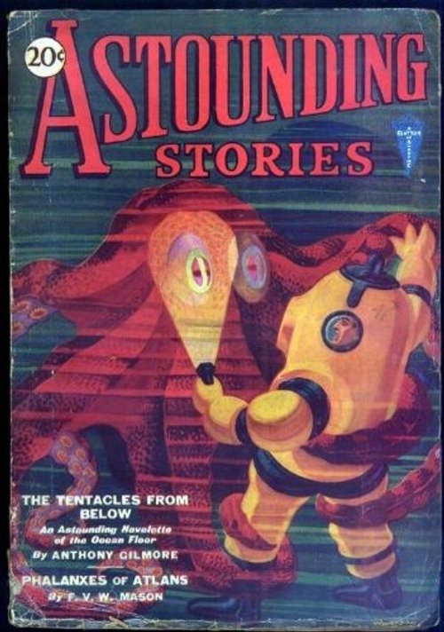 Astounding Stories 'Tentacles From Below' Deep-Sea Monster Cover, 1930s