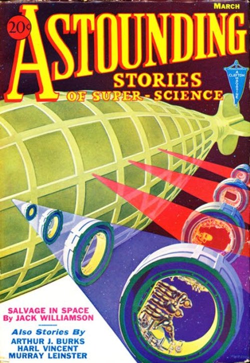 Astounding Stories March 1931 – Giant Space Vessel Salvage in Space Cover