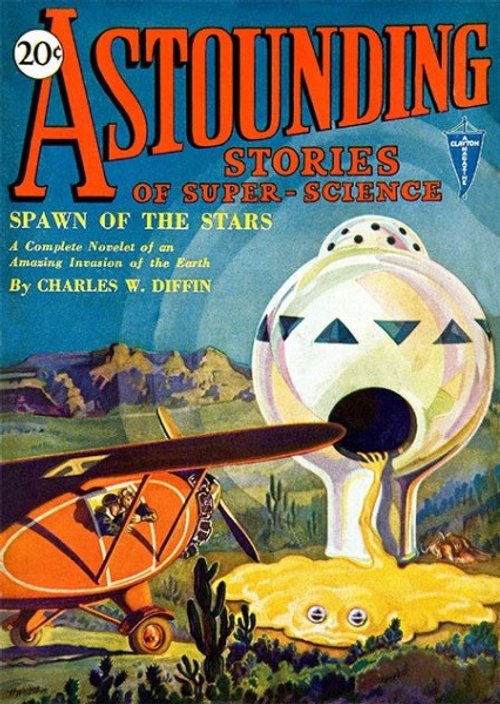Astounding Stories 'Spawn of the Stars' Alien Invasion Cover, 1930