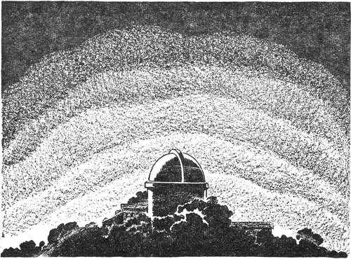 Observatory Beneath the Milky Way Galaxy Core — Golden Age Astronomy Sci-Fi Art