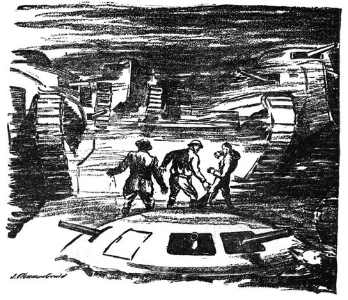 Explorers Navigate Ruins of Alien Underground City — Hammonds Illustration