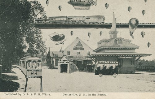 Centerville NH in the Future: Edwardian Retro-Futurist Fantasy Postcard