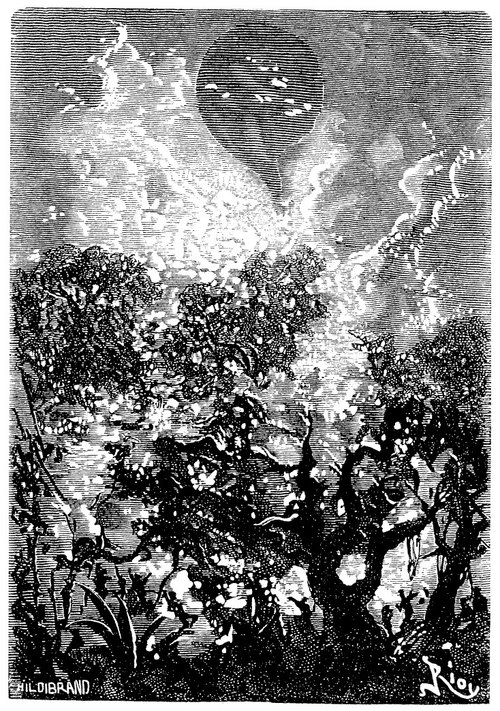 Balloon Emerges from Jungle Storm – Jules Verne 'Five Weeks in a Balloon' 1863