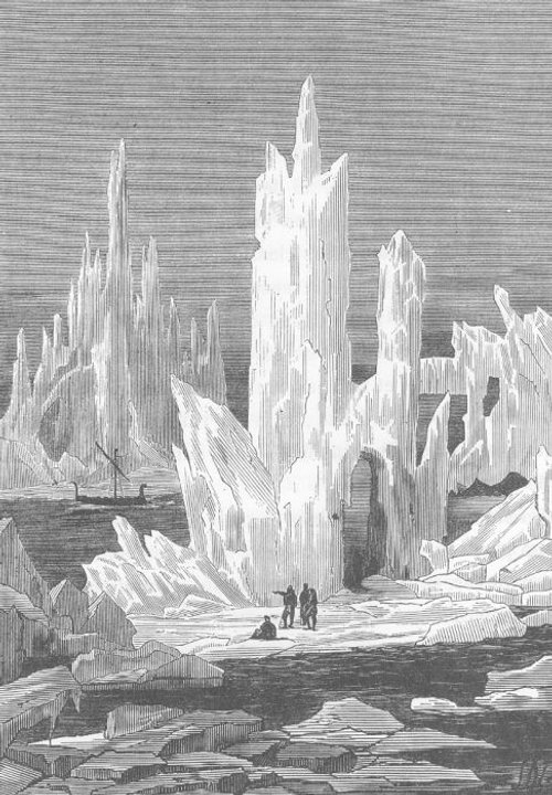 Édouard Riou Ice Cathedral — Jules Verne's The Voyages and Adventures of Captain Hatteras