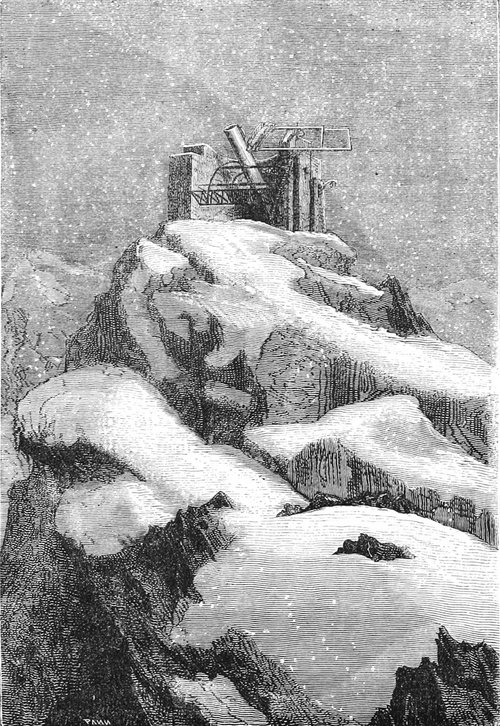 Jules Verne's Mountain Observatory – Hector Servadac Engraving c.1877