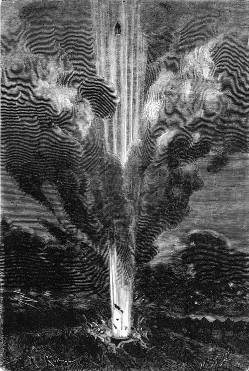 Jules Verne's Columbiad Cannon Launch, From the Earth to the Moon 1870s