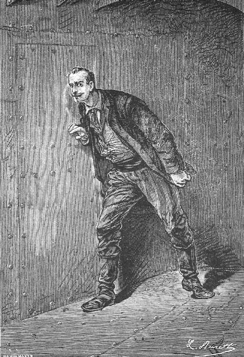 Léon Benett's Crouching Fugitive – Jules Verne Victorian Engraving