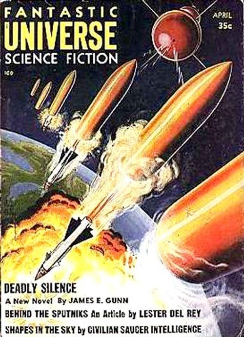Sputnik-Era Rocket Warfare, Fantastic Universe Science Fiction April 1958