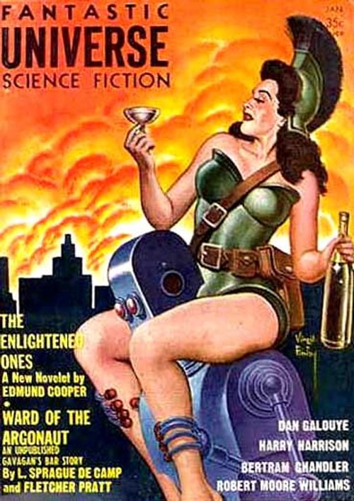 Virgil Finlay's Warrior Pinup, Fantastic Universe Science Fiction 1950s