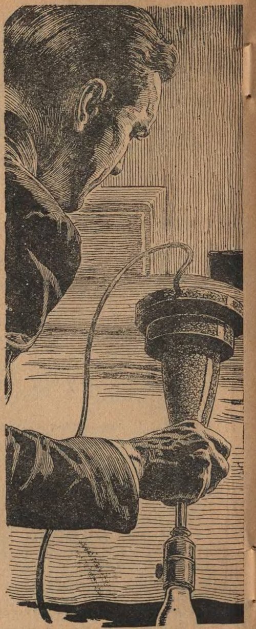 Mad Scientist Operates Mysterious Device — Pulp Era Interior Illustration