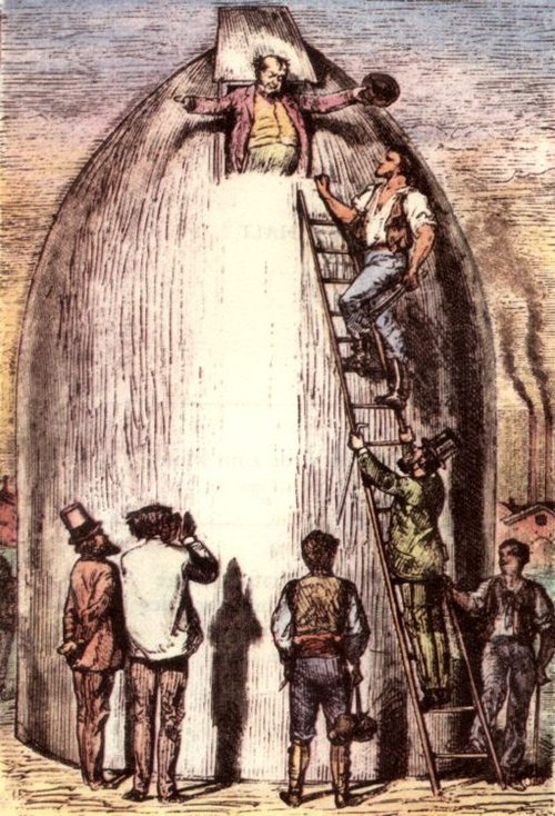 Jules Verne 'From the Earth to the Moon' — Columbiad Capsule Launch Scene, c.1865
