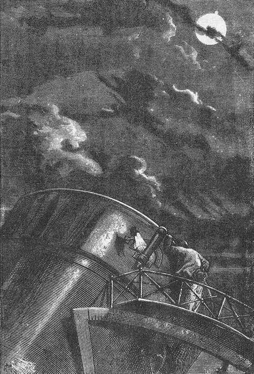 Jules Verne's Columbiad Cannon Fired at the Moon – 1870s Engraving