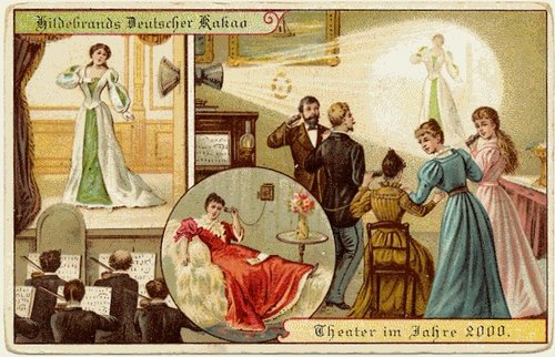 Hildebrands Kakao Trade Card: Theater im Jahre 2000 Holographic Stage