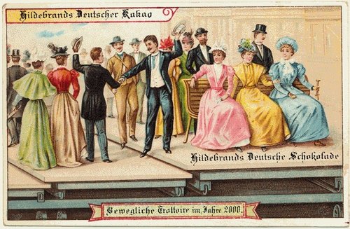 Hildebrands' Moving Sidewalks of Year 2000 — Victorian Trade Card