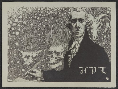 HPL Portrait — Lovecraft in Cosmic Horror Void, Virgil Finlay-Style Fan Art