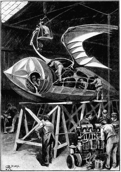 Roux's Ornithopter Workshop: Victorian Flying Machine Under Construction