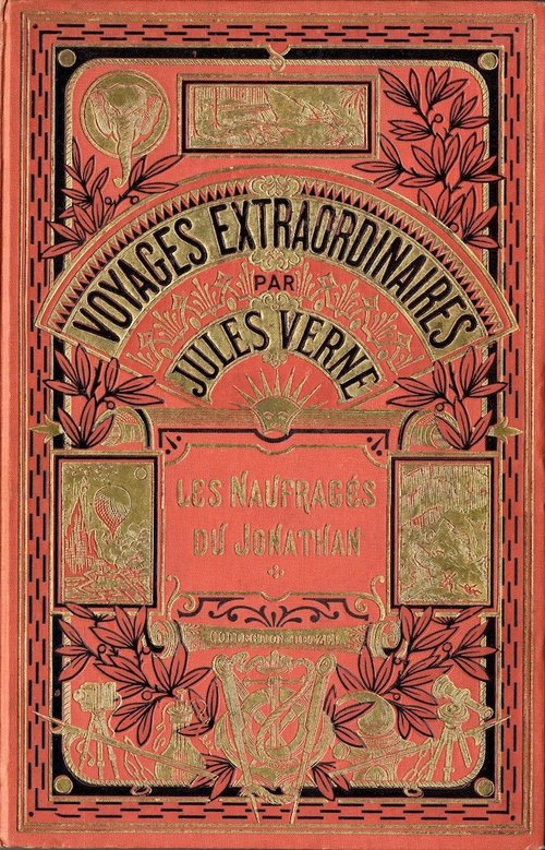 Jules Verne 'Les Naufragés du Jonathan' Hetzel Voyages Extraordinaires Book Cover