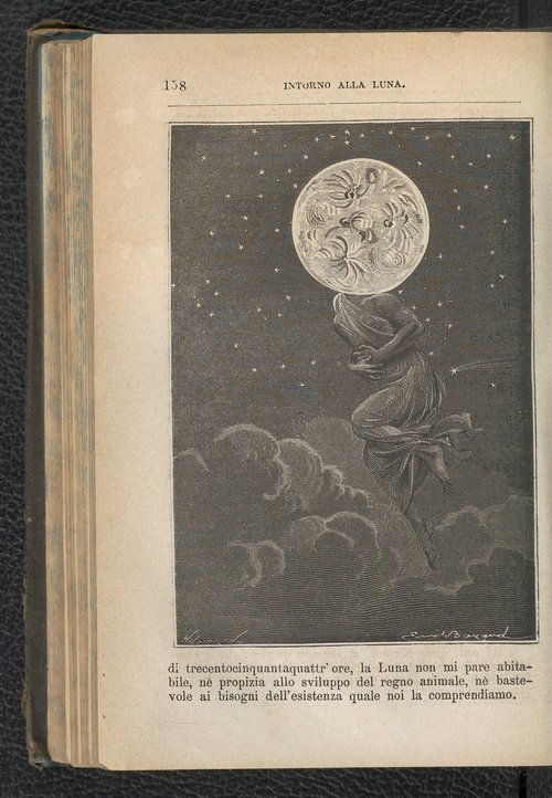 Émile Bayard's Moon Goddess — Intorno alla Luna, Jules Verne Italian Edition