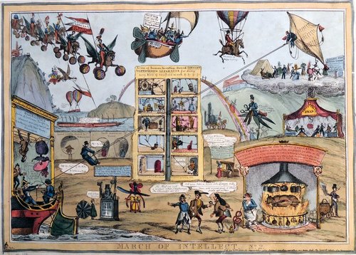 March of Intellect No.2 — Georgian Satirical Futurism Print, c.1829