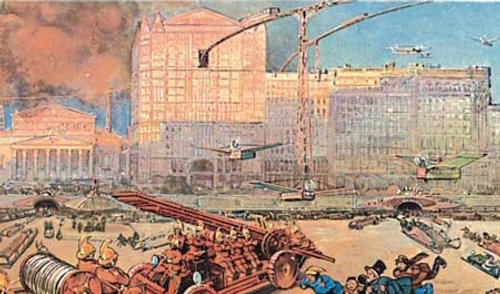 Soviet Retro-Futurist City of Tomorrow: Constructivist Urban Vision 1930s