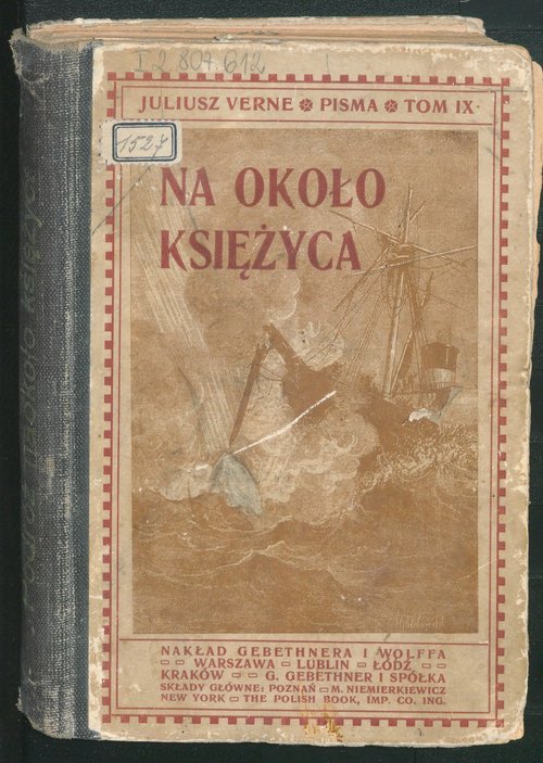 Jules Verne 'Around the Moon' Polish Edition — Splashdown Scene Cover
