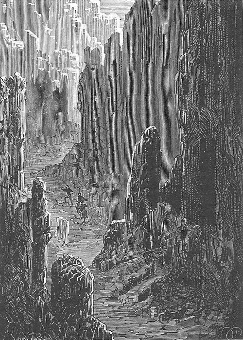 Gustave Doré's Subterranean Chasm — Journey to the Center of the Earth, c.1864