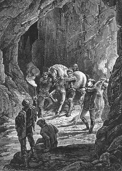 Journey to the Center of the Earth: Explorers Lead Horse Through Volcanic Cave