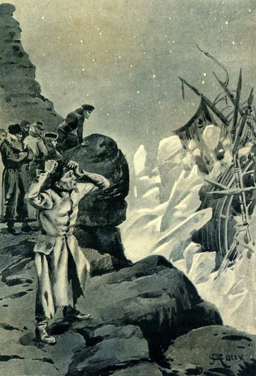 Roux's War of the Worlds: Men Witness Martian Cylinder Crash Site