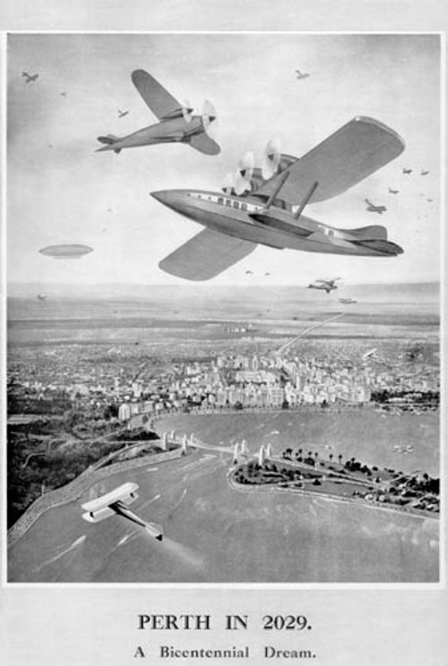 Perth in 2029: Bicentennial Dream – 1929 Australian Futurist Cityscape