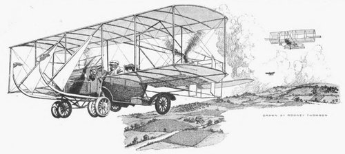 Rodney Thomson's Flying Automobile — Edwardian Retro-Futurist Aircraft Car, c.1910