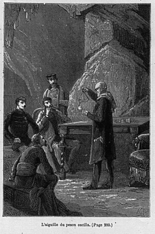 Compass Needle Oscillates: Jules Verne Mysterious Island Scene, 1870s