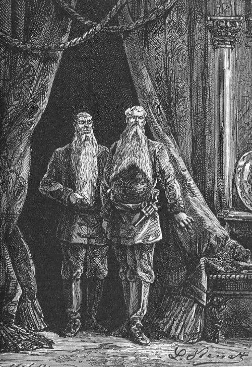 Two Bearded Men Confront Each Other — Léon Benett, The Begum's Fortune