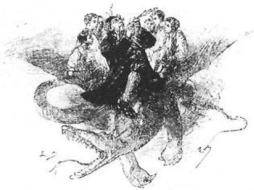 Léon Benett's Monster Attack Scene – The Carpathian Castle, Jules Verne 1892