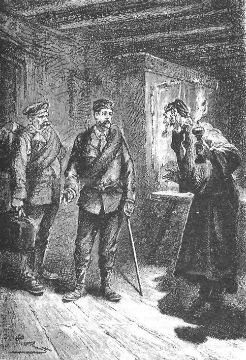 Jules Verne's Carpathian Castle – Léon Benett Engraving, 1890s