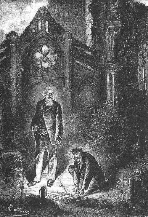 Léon Benett: The Carpathian Castle — Glowing Figure at Gothic Ruins