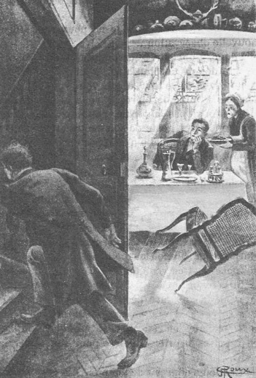 George Roux: The Chase of the Golden Meteor — Spy Scene, c.1908