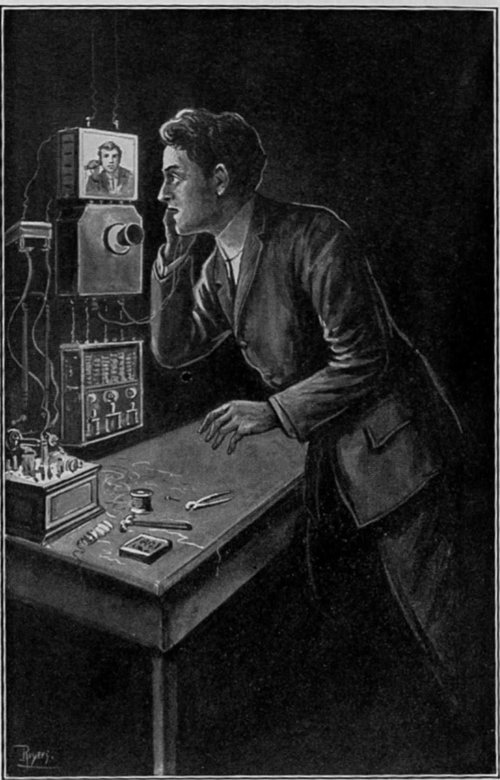 Early Videophone Vision: Young Inventor at Telephot Device, c.1910s