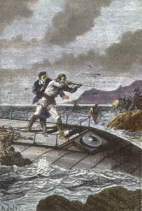 Jules Verne's Nautilus Deck Scene — 20,000 Leagues Under the Sea