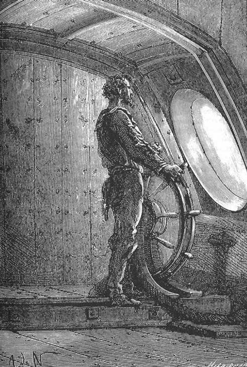 Captain Nemo at the Helm of the Nautilus – Verne's 20,000 Leagues