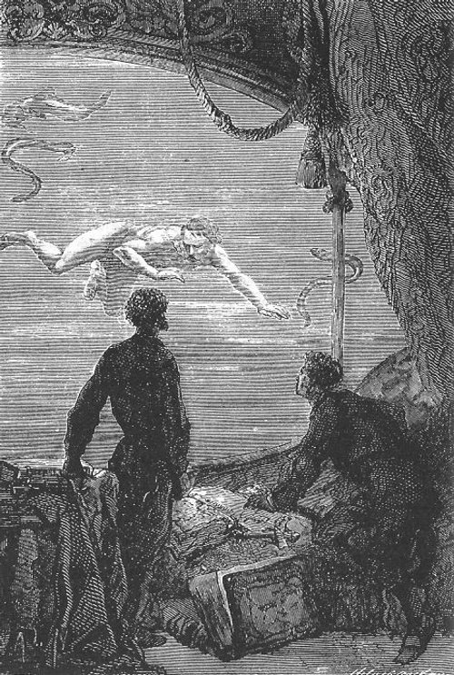 Jules Verne '20,000 Leagues' — Ned Land Harpoons Giant Squid Underwater