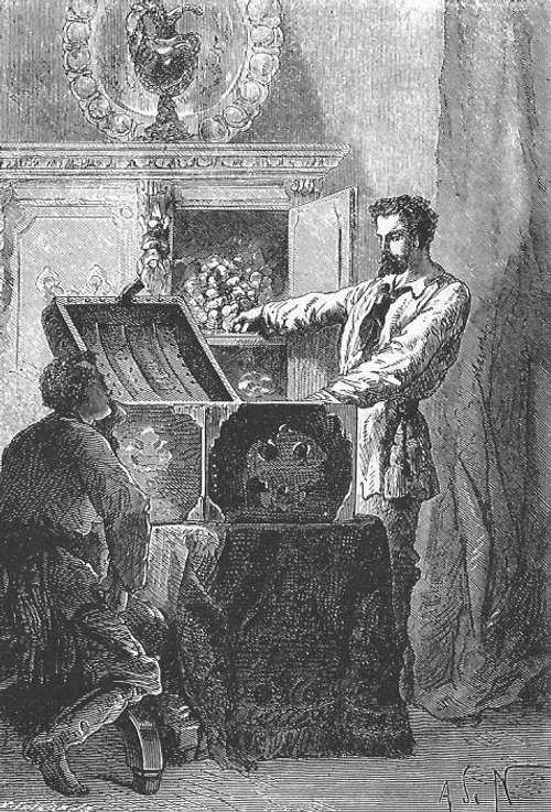 Verne's 20,000 Leagues: Nemo Opens the Mystery Chest, Riou 1870s