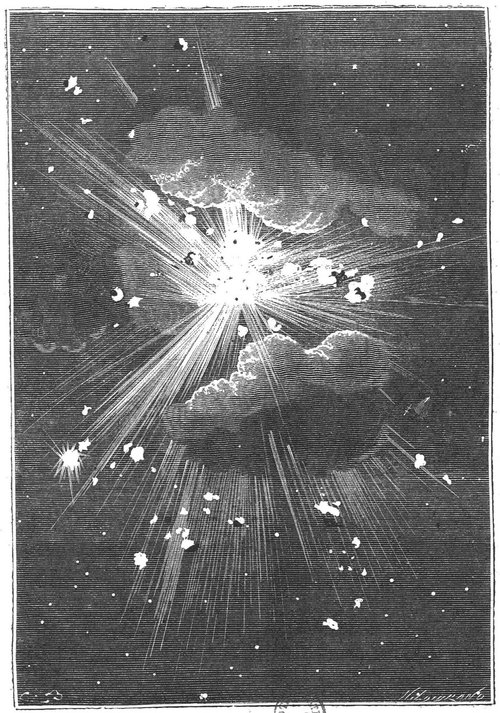 Lunar Explosion — Jules Verne's 'Autour de la Lune' 1870 Engraving