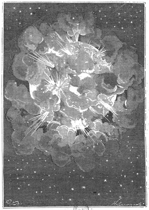 Lunar Explosion — Émile Bayard for Verne's 'Autour de la Lune' c.1870