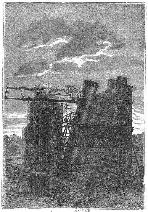 Jules Verne's Giant Space Cannon Construction — Autour de la Lune, c.1870