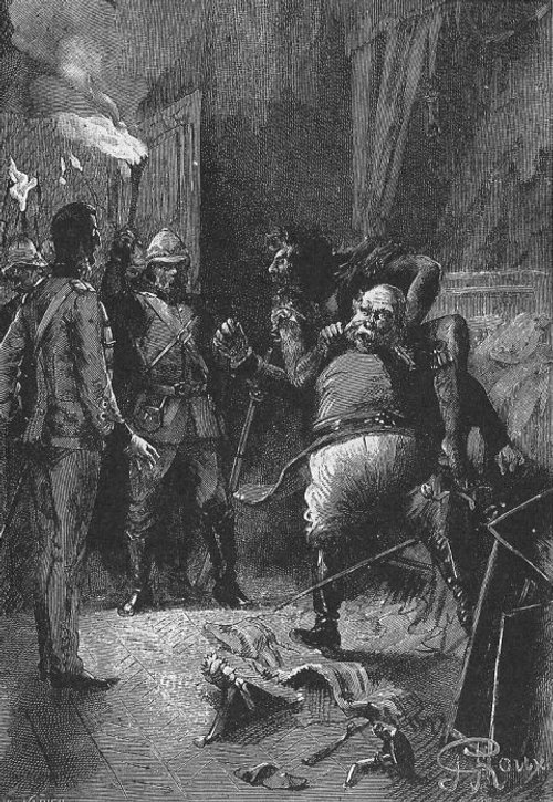 Jules Verne 'Le Chemin de France' Hetzel 1887 — Soldiers Confront Fugitives