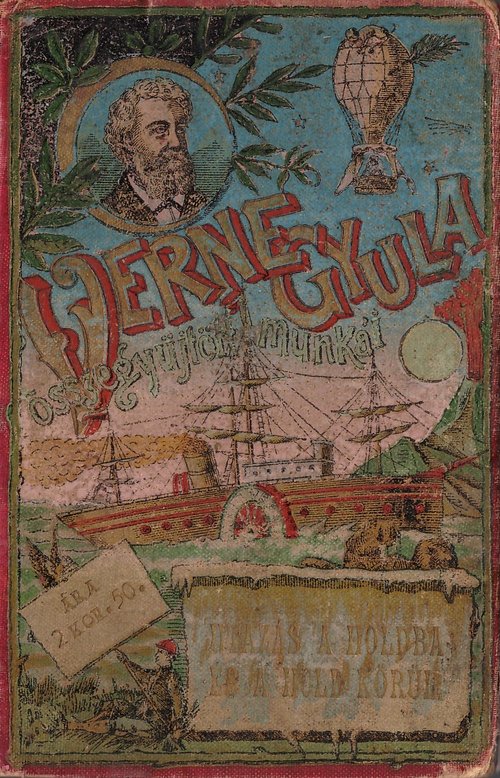 Jules Verne Collected Works Hungarian Edition – Moon Voyage Cover, c.1890s
