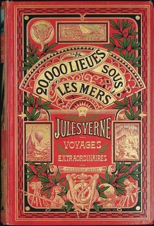 Jules Verne '20,000 Lieues Sous les Mers' Hetzel Edition Book Cover, c.1870s