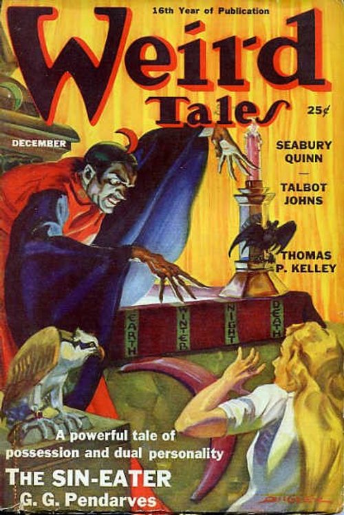 Weird Tales December Vampire Devil Cover – The Sin-Eater 1930s Pulp Art