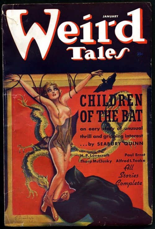 Margaret Brundage's 'Children of the Bat' Weird Tales January Cover