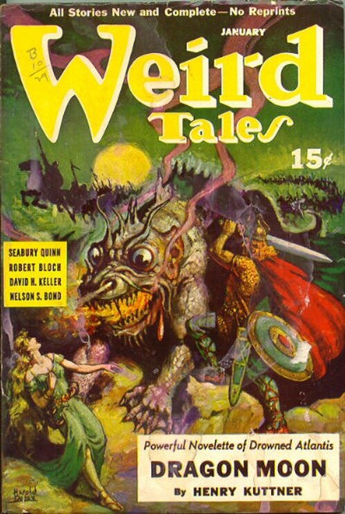 Weird Tales January 1941 – Dragon Moon Atlantis Cover by Harold DeLay